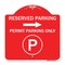 Signmission Reserved Parking Permit Parking W/ & Right Arrow Heavy-Gauge Alum Sign, 18" x 18", RW-1818-23144 A-DES-RW-1818-23144 - alternate 1